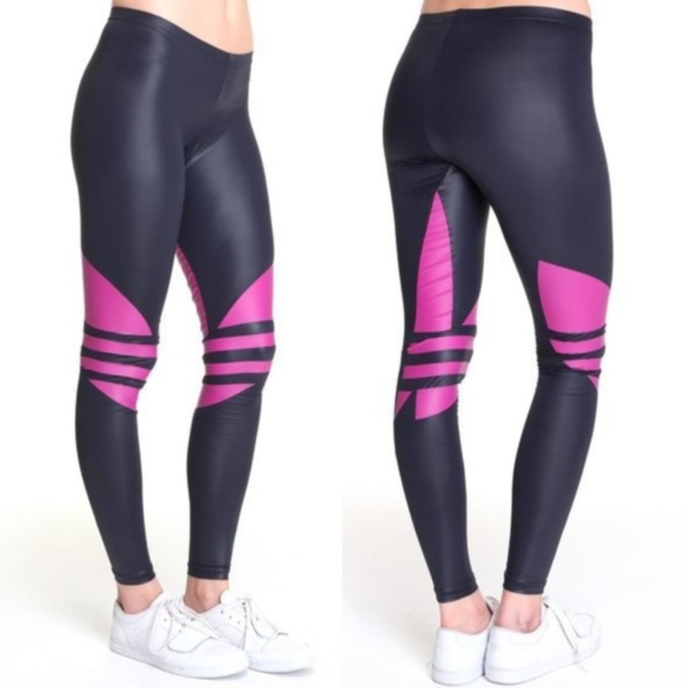 Adidas Trefoil Wet Look Leggings